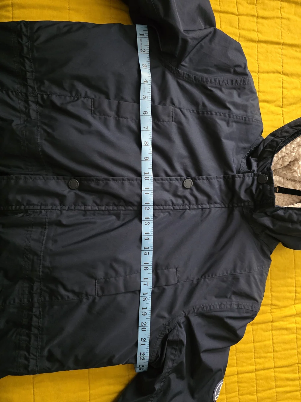 Lands' End - Unisex's Kids Large, Expedition Down Parka Navy Blue Hooded Sherpa